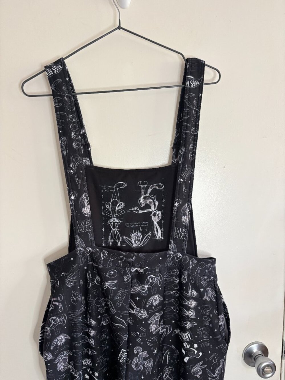 BlackMilk RARE The Makings of Bugs Bunny Black Toastie Full Length Overalls - Picture 6 of 11